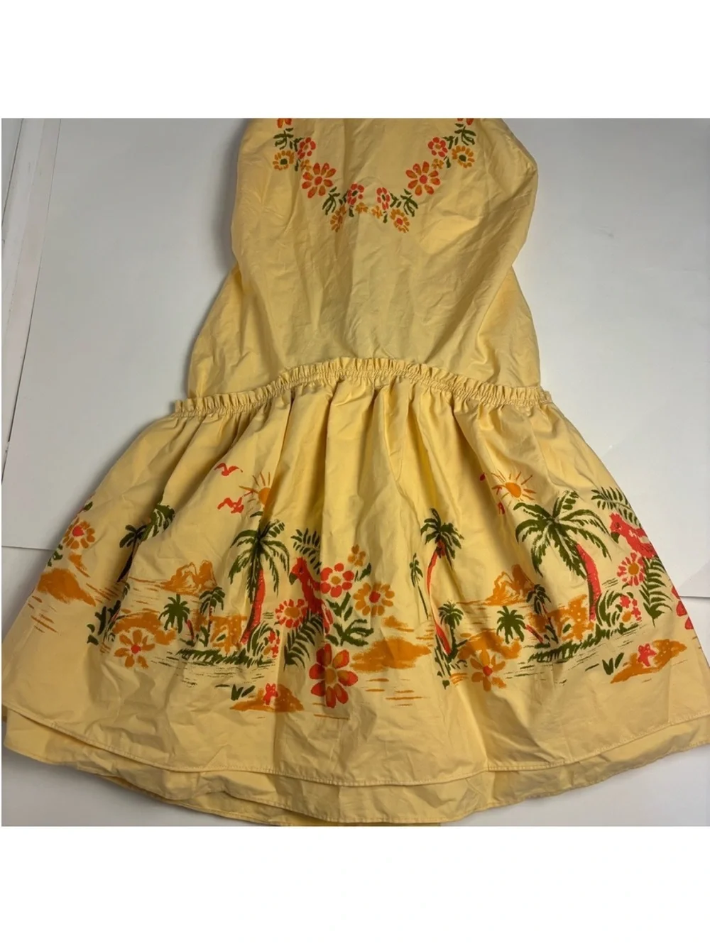 Free People Deserted Island Mini Dress Boho Apricot Combo Size L - Picture 4 of 5